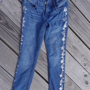 Denim Jean's with silver stars and the sides